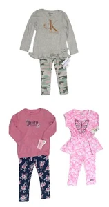 Calvin Klein or Juicy Couture Girls Leggings Sets with ASSRTD Tops Sizes 4,5 NWT - Picture 1 of 4
