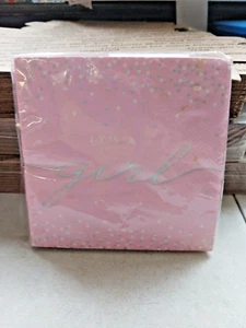 Design Design 16 Beverage Napkins Food Safe Partially Foiled 3 Ply Its A Girl - Picture 1 of 2