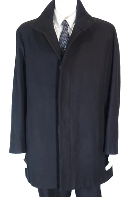 PERRY ELLIS~NWOT!!~BLACK WOOL BLEND HIDDEN CLOSURE OVERCOAT MEN'S SZ: L - Image 1 of 4