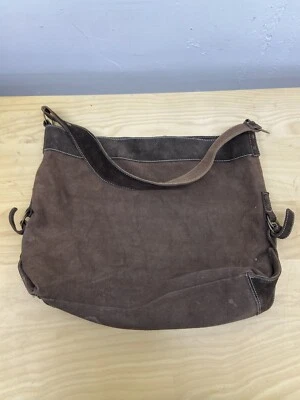 Sundance громоздкая большая сумка с короткими ручками замши желтовато-коричневый кожаный плеча Hobo - Изображение 1 из 4