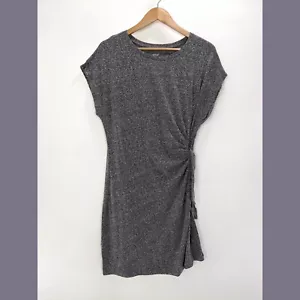 Aerie Größe XL Damen-Minikleid weiches Jersey Strick kurzärmeliges Seitenkrawatte in grau - Bild 1 von 8