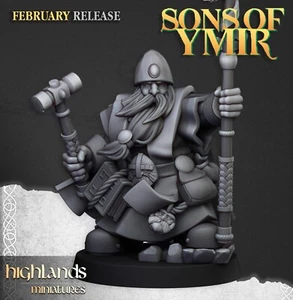 Highland Miniatures Dwarf Male Runepriest - Picture 1 of 3