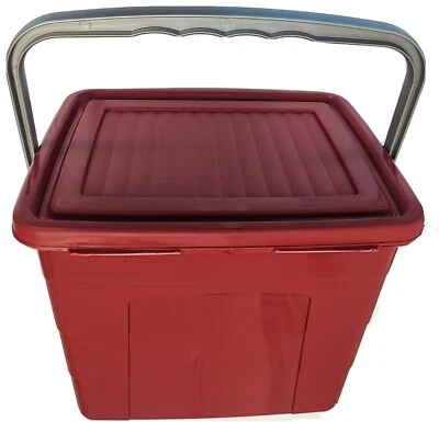 Waschmittelbox 4L Waschpulverbox Waschmitteldose Waschmittelbehälter weinrot - Bild 1 von 3