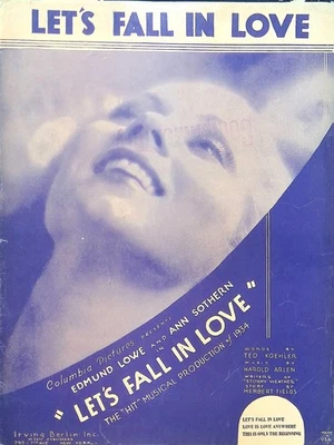 Partituras Let's Fall In Love título canción 1933 película Ann Sothern Harold Arlen Foto 1 de 3