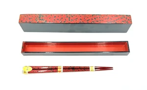 Vintage Japanese Tsugaru Lacquerware Chopsticks With Matching Case Exc. Cond. - Picture 1 of 9