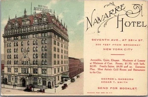 New York City Postkarte Navarre Hotel "7th Ave. at 38th Street" / 1909 Abbrechen - Bild 1 von 2