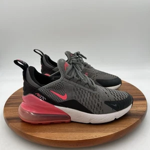 Size 5 Y Nike GS Girls Air Max 270 ‘Grey Hyper Pink’ Running Shoes (womens 6.5) - Picture 1 of 12