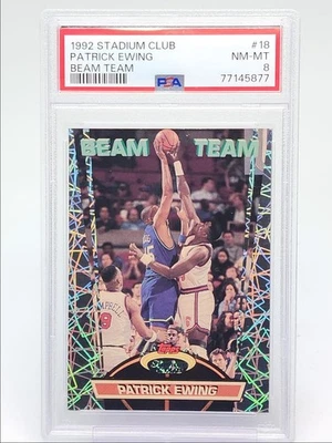 Patrick Ewing 1992-93 Topps Stadium Club Beam Team Knicks SP PSA 8 Q4408 Foto 1 de 2