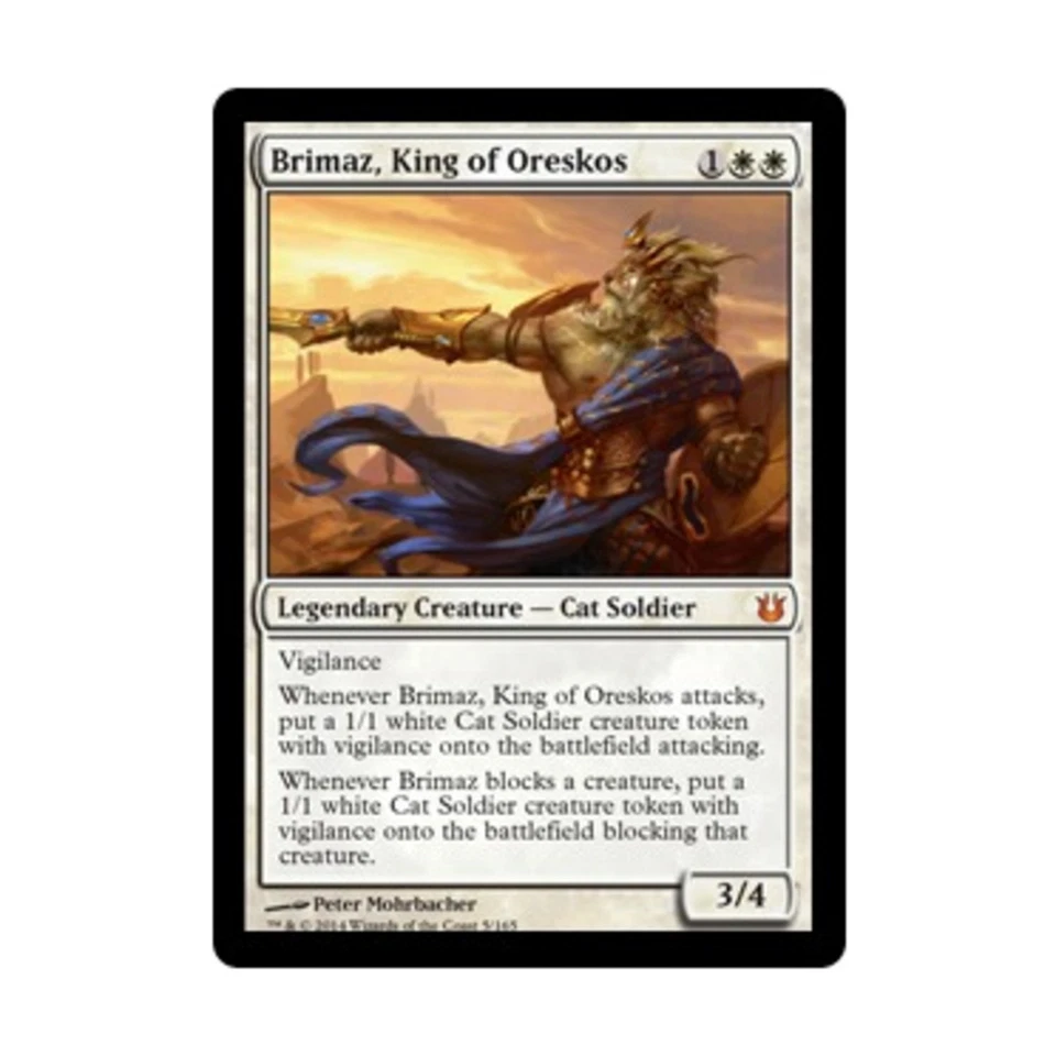 WOTC MtG Born of the Gods Brimaz, King of Oreskos (MR) NM - Image 1 of 1