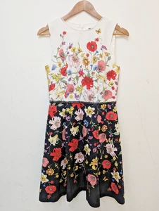 Oasis Floral Butterfly Dress Black White - BNWT - UK 10 - RSPCA NW London - Picture 1 of 17