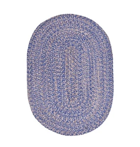 Alfombra de cocina trenzada azul, dorada para interiores y exteriores - Imagen 1 de 8