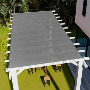 Cubierta de malla transpirable parasol de borde recto gris de 8-15 pies piscina patio jardín - Imagen 1 de 7
