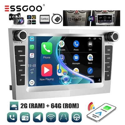 7 Zoll Carplay Autoradio Für Opel Corsa C Astra H G Vivaro Android 14 64G Kamera - Bild 1 von 4
