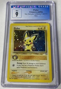 2000 Pokemon PICHU Neo Genesis Holo 12/111 WOTC Unlimited CGC 9 MINT - Picture 1 of 3