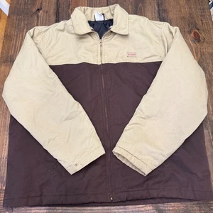 Dickies Mens Brown Tan Work Jacket Coat Lined Full Zip Two Tone, men's 2XL - Picture 1 of 7