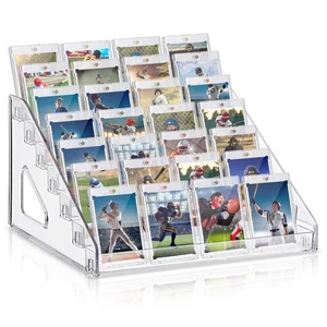 7 Tier Acrylic Card Display Stand with Clip-On Design for Trading, Graded, PS... - Picture 1 of 7