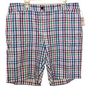 Bermudas Talbots para mujer de 10,5" nuevas con etiquetas talla 18W multicolor a cuadros preppy - Imagen 1 de 9