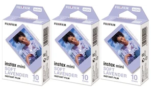 Fuji Instax Film 3x10 = 30 Aufnahmen Soft Lavender Lila Rahmen Mini 8 9 11 12 - Bild 1 von 4