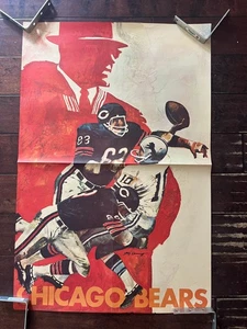 VINTAGE 1968 CHICAGO BEARS 24X36 FOOTBALL POSTER RARE ORIGINAL HUGE - Picture 1 of 9