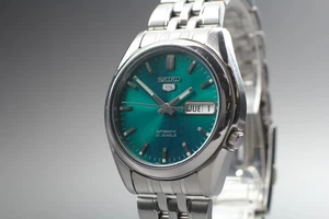 [Casi COMO NUEVO] RARO SEIKO 5 7S26-01V0 esfera plateada verde 36 mm reloj automático para hombres - Imagen 1 de 11