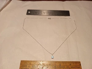 Sterling Silber 925 blauer Stein Solitär Halskette - Bild 1 von 12