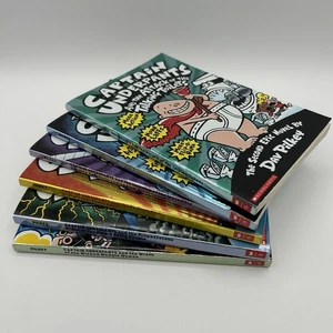 Captain Underpants Books, Novels 1, 2,3,4,5,8 Lot of 6 by Dav Pilkey - Picture 1 of 11