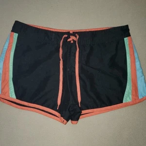 RAYA SUN Boardshorts Large Swim Surf schwarz koralle blau neuwertig Retro QuickDry Damen - Bild 1 von 9