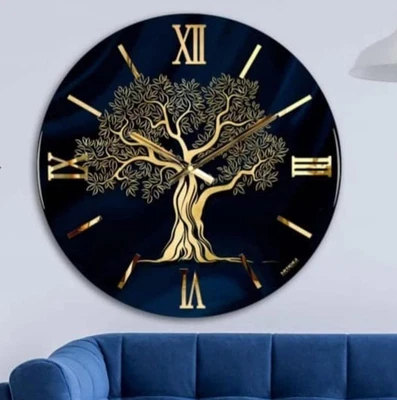Orologio Da Parete, Soggiorno, Cucina, Moderno,Effetto Marmo, Base Legno, Lavora - Immagine 1 di 4
