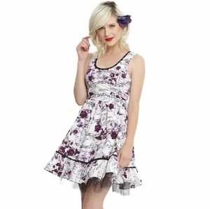 Vestido de partituras Hot Topic rosas moradas para mujer talla XL - Imagen 1 de 10