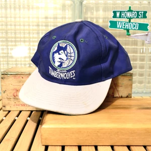 Vintage 90s Minnesota Timberwolves Adjustable Snapback Hat - C Competitor Logo 7 - Picture 1 of 4