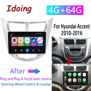 For Hyundai Accent 2010-2019 Apple CarPlay Android 12 Car Stereo Radio GPS Navi - Picture 1 of 17