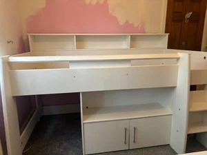 Children's White Mid Sleeper bed. Parisot Kurt1 Vgc,approx 2yrs old. Bargain - Picture 1 of 7