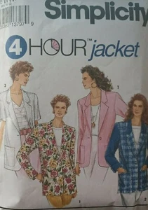 Simplicity 4 Hr pattern 8301 Misses Jacket w/ optional lining sz 6,8,10,12 uncut - Picture 1 of 2