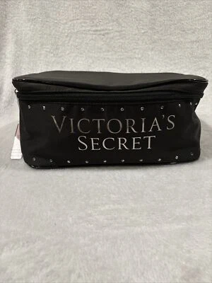 Victorias Secret Negro Bling FUNDA DE TREN Maquillaje Tela Bolsa de Cosméticos Nuevo con Etiquetas Foto 1 de 4