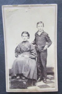 BROTHER & SISTER - Civil War Era CDV - Batavia, Oh. - Free Shipping! - Picture 1 of 2