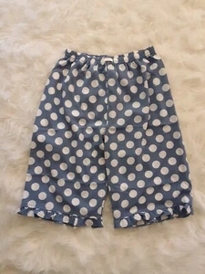 Girl's Blue Polka Dot Lounge Pajama Cropped Pants Cool Summer Shorts Size 14-16y - Picture 1 of 3