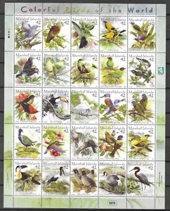 Marshall 2008 Wildlife Fauna Birds of the World Vögel Animal compl sheet MNH - Picture 1 of 1