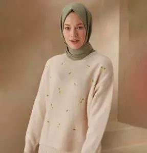 Massive Baumwolle Viskose Kopfbezug Hijab Schal Schal - Salbeigrün - Bild 1 von 4