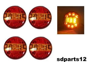 4 Fanali Posteriori Led 12/24V Dx/Sx Hamburger Per Rimorchi Trattori Camion - Bild 1 von 8