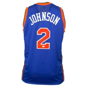Larry Johnson Signed New York Blue Basketball Jersey (PSA) - Picture 1 of 3