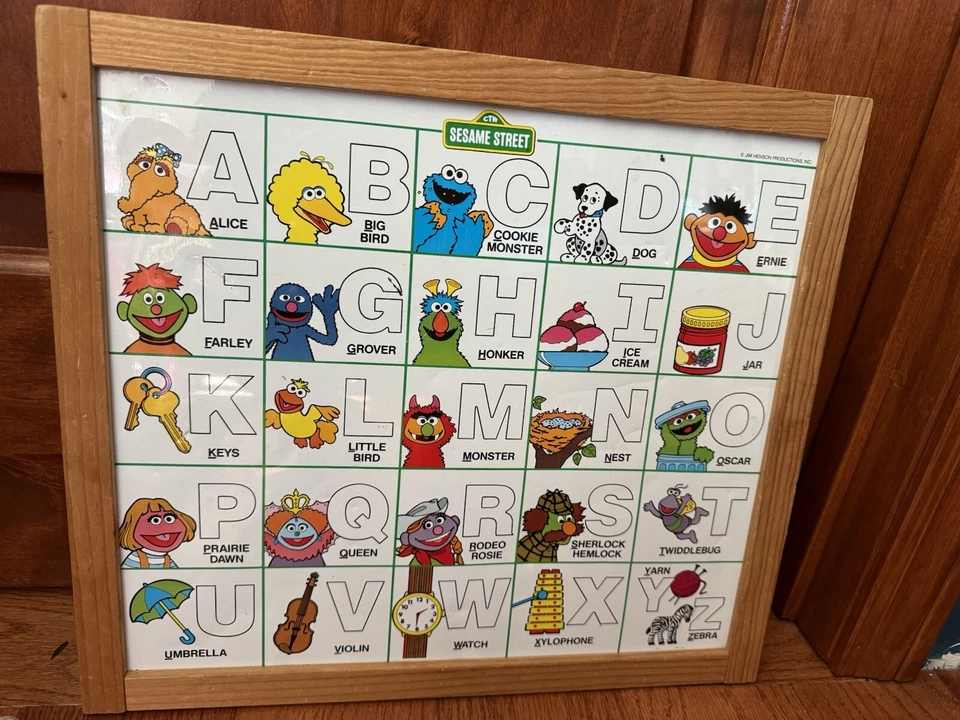 Quadro-negro alfabeto magnético vintage anos 80 SESAME STREET Jim Henson Muppets - Imagem 1 de 4