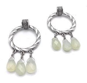 BRIGHTON MERIDIAN JADE Silver Post Drop EARRINGS - Picture 1 of 3