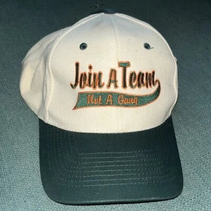 Vtg University of Miami Hurricanes Join A Team Not A Gang 90s NWOT KC Snapback - Picture 1 of 5