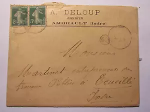 10I1 Antica Lettera A Testa Pubblicità Azienda Timbro Ambrault 1908 - Picture 1 of 2