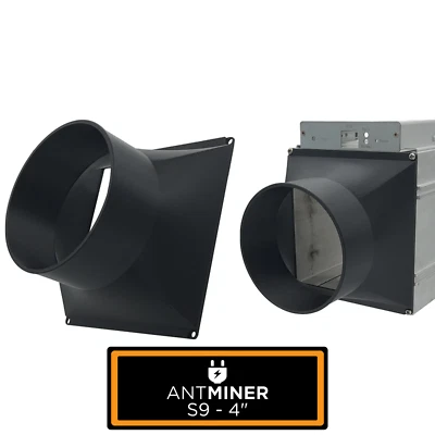 Antminer S9 Case to 4" Inch Fan Shroud Silencer Cooling Crypto ASIC Chassis BTC - Image 1 of 3