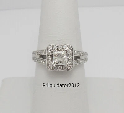 1.38CT Natural Princess Diamond Engagement Wedding Bridal Ring 14K White Gold - Image 1 of 4