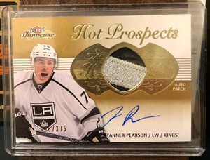 TANNER PEARSON 2013-14 FLEER SHOWCASE HOT PROSPECTS AUTO CANUCKS