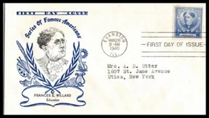 1940 Frances E. Willard educator FDC Sc 872-15A with Holland cachet (2R - Picture 1 of 1