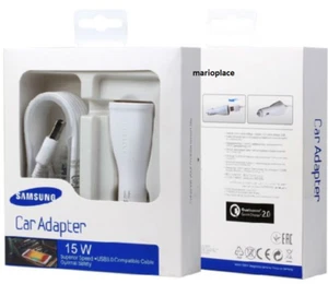 Samsung 15W USB Auto Quick Charger + Micro USB 3.0 Cable White New - Picture 1 of 12