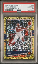 2020 Donruss Optic Mikal Bridges Fast Break Gold PSA 10  